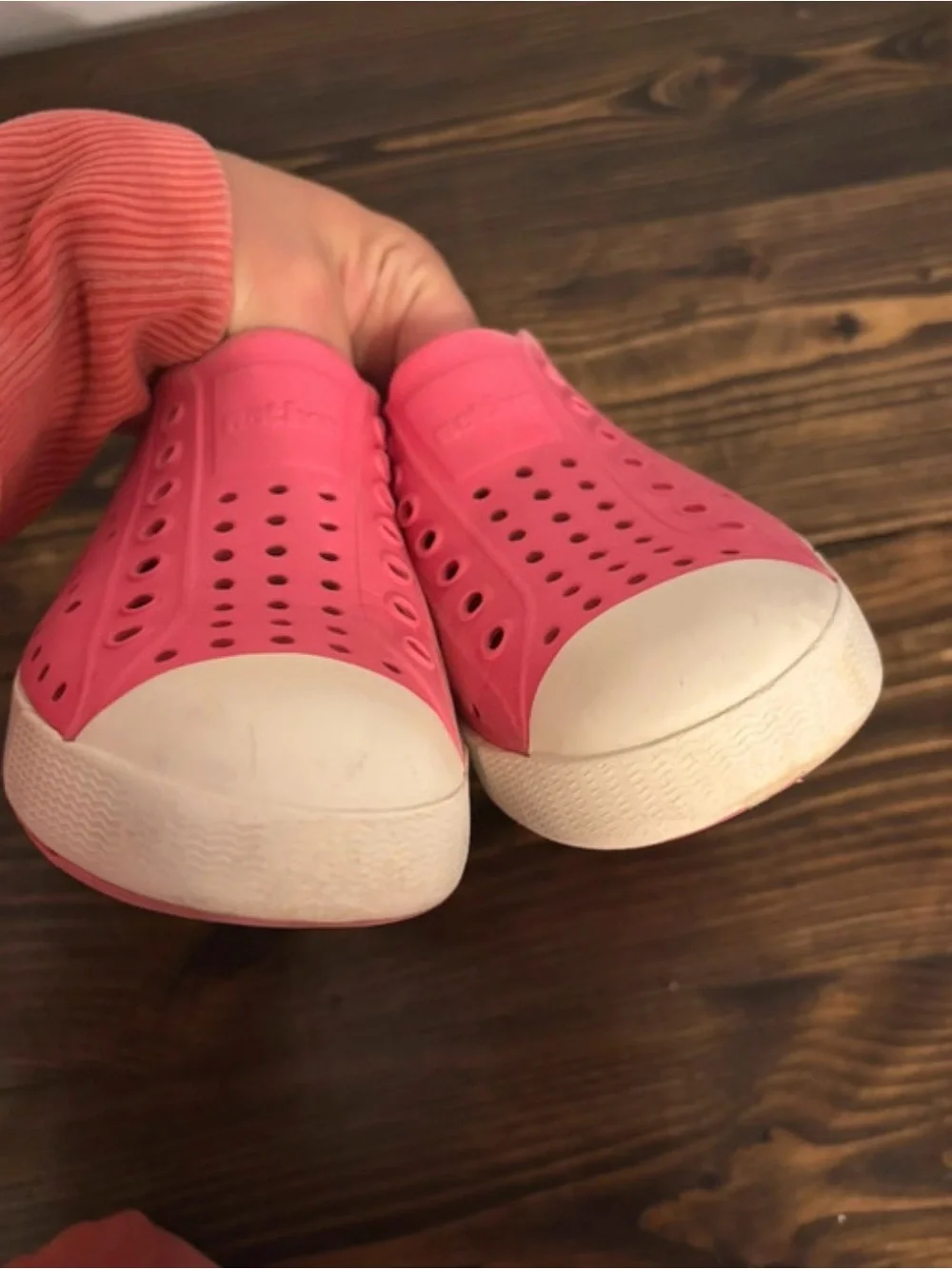 C13 pink and white native Jefferson shoes